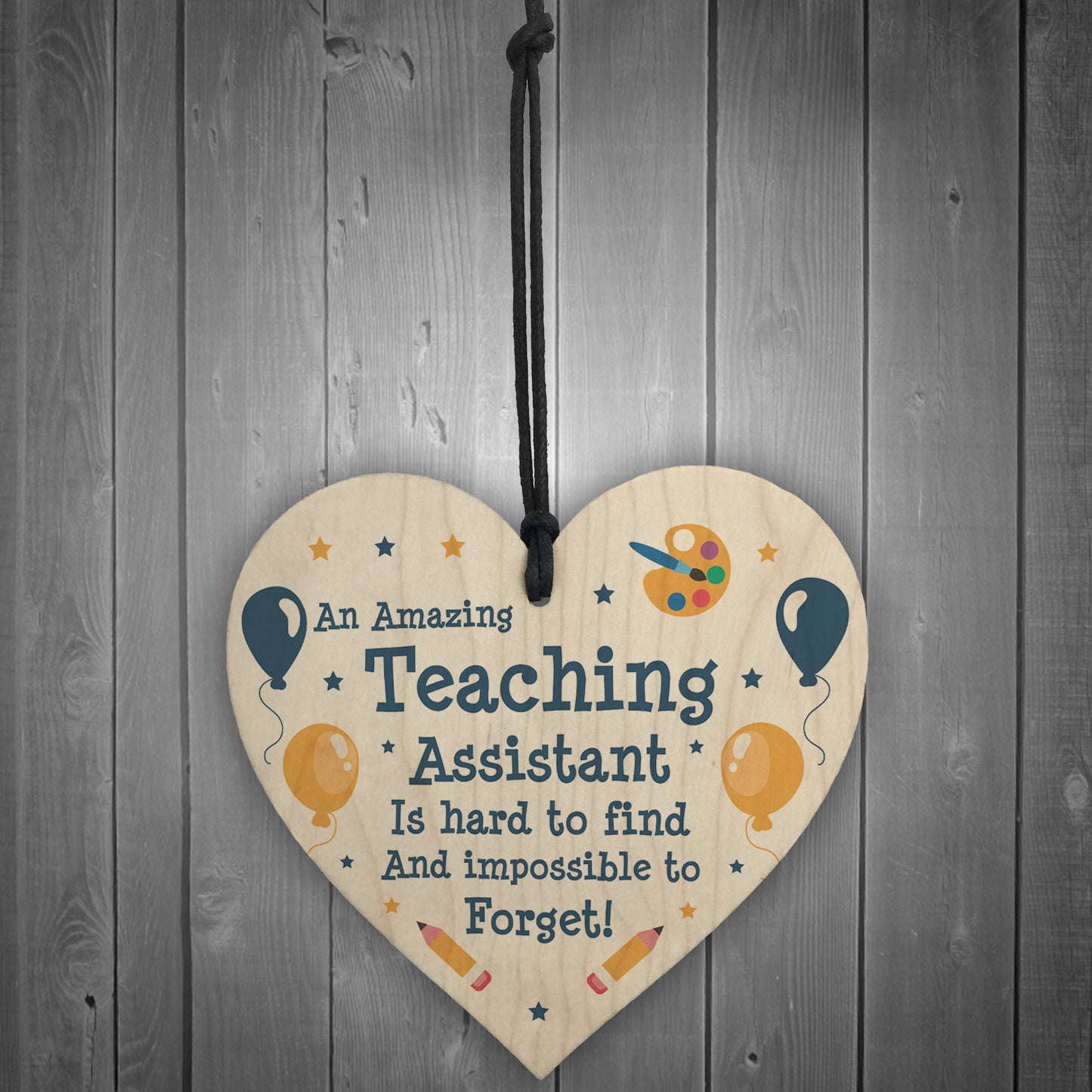 Gift For Teaching Assistant Wood Heart Handmade Thank You