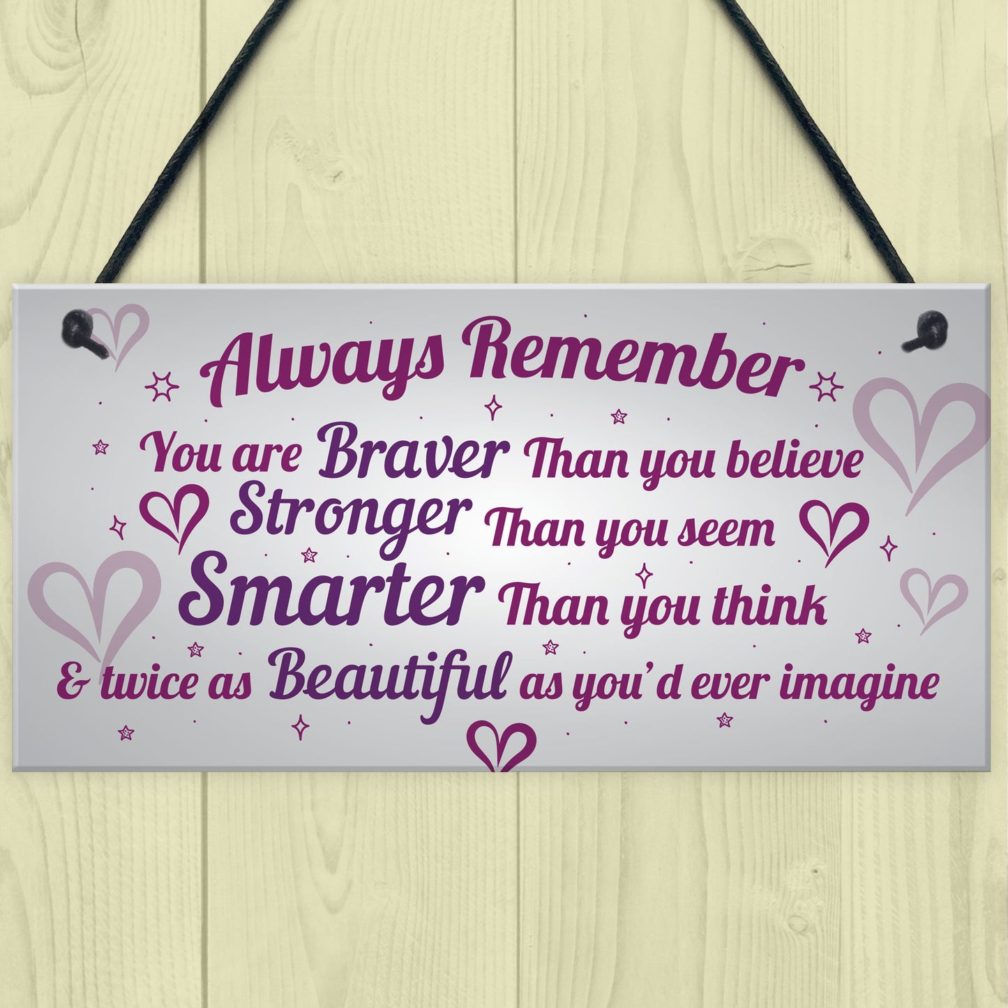 Stronger Inspirational Wall Plaque Friendship Gifts Quote Heart
