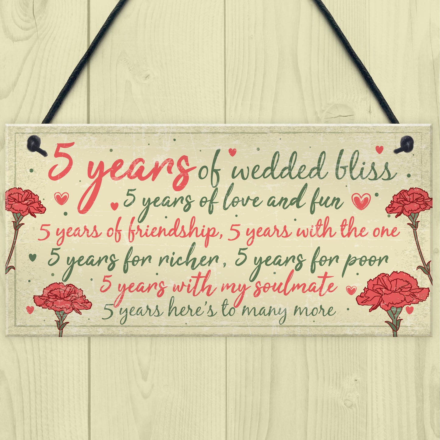 5th Wedding Anniversary Card Gift For Husband Wife Five Year