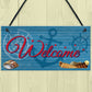 Welcome Nautical Seaside Marine Themed Home Gift Hanging Plaque