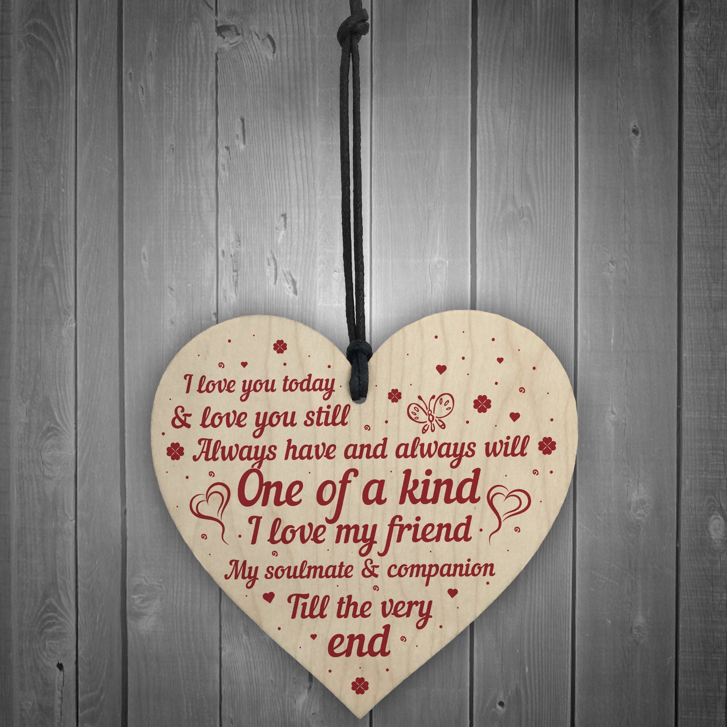 Soulmate Wooden Heart Gifts For Him Her Anniversary Gift