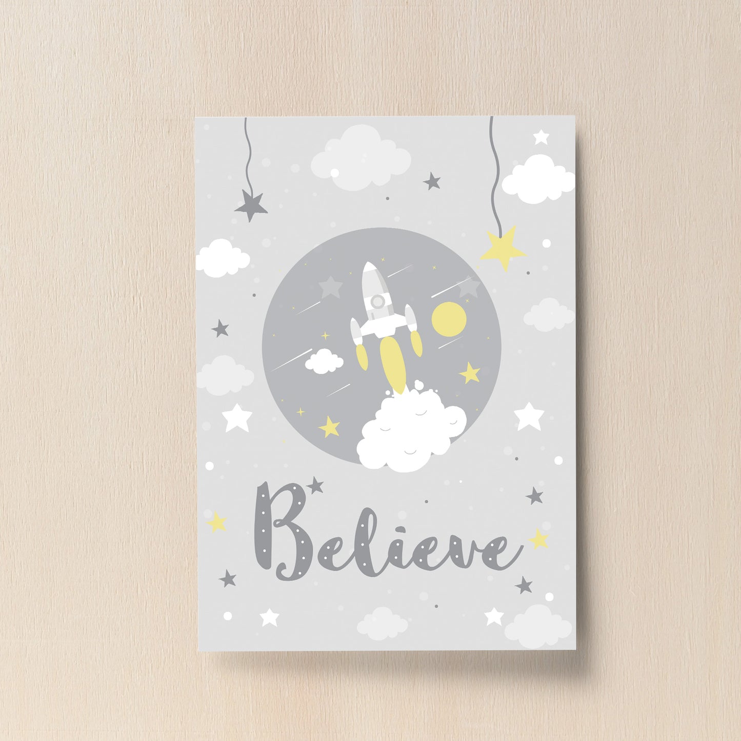 Cute Nursery Print For Boy Bedroom Nursery Believe Quote Print