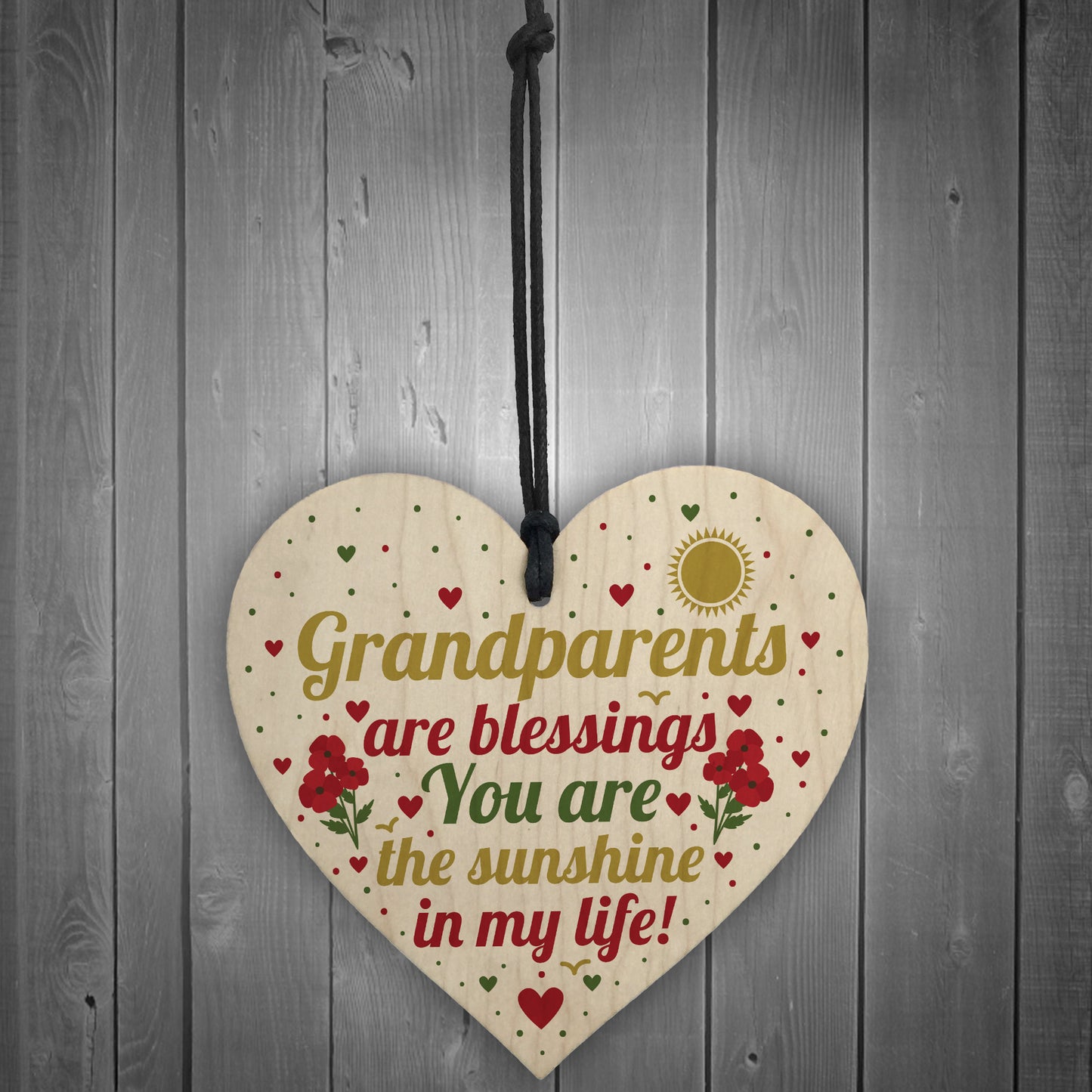 Gifts For Grandparents Wood Heart Grandma Grandpa Nan Grandad