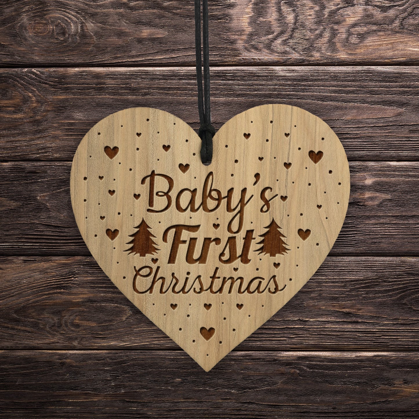 Babys First 1st Christmas Engraved Bauble Tree Decoration Gift
