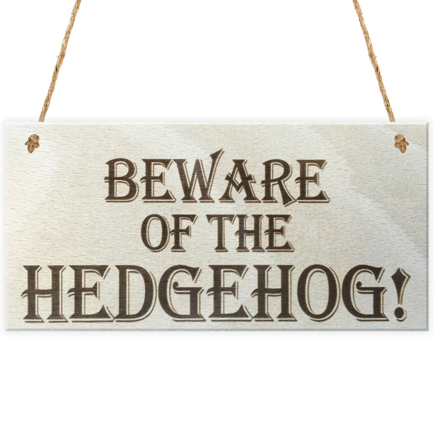 Beware Of The Hedgehog Wooden Hanging Shabby Chic Plaque Gift