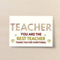 Best Teacher Gift Word Art Print Thank You School Nursery Gift
