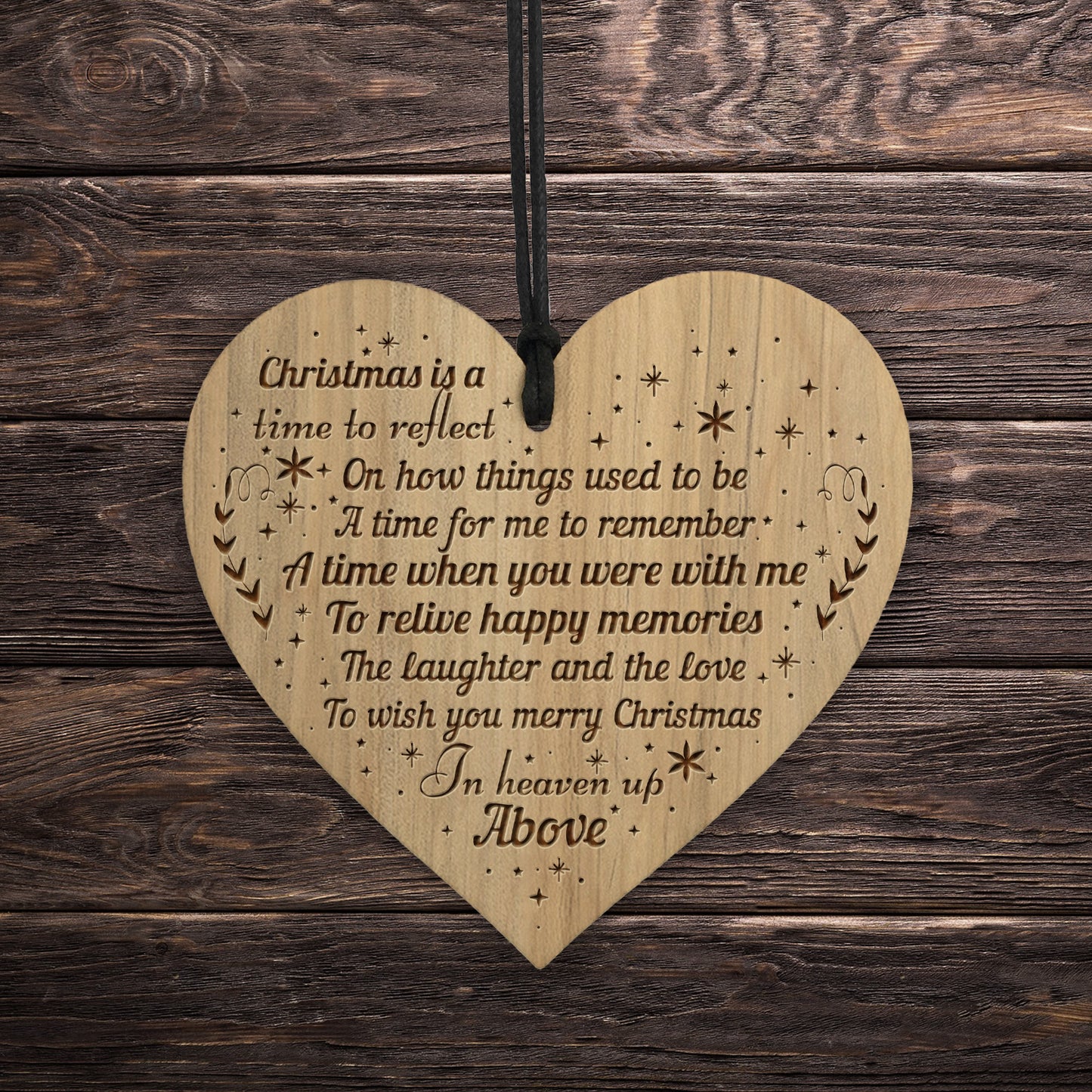 Family Memorial Plaque Wood Christmas Tree Bauble Memorial Gift