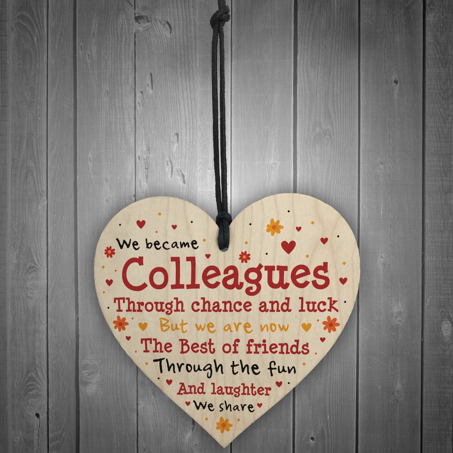 Handmade Wooden Heart Sign Gift For Colleague Leaving Work