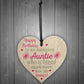 Birthday Gifts For Auntie Thank You Wooden Heart Plaque Sign