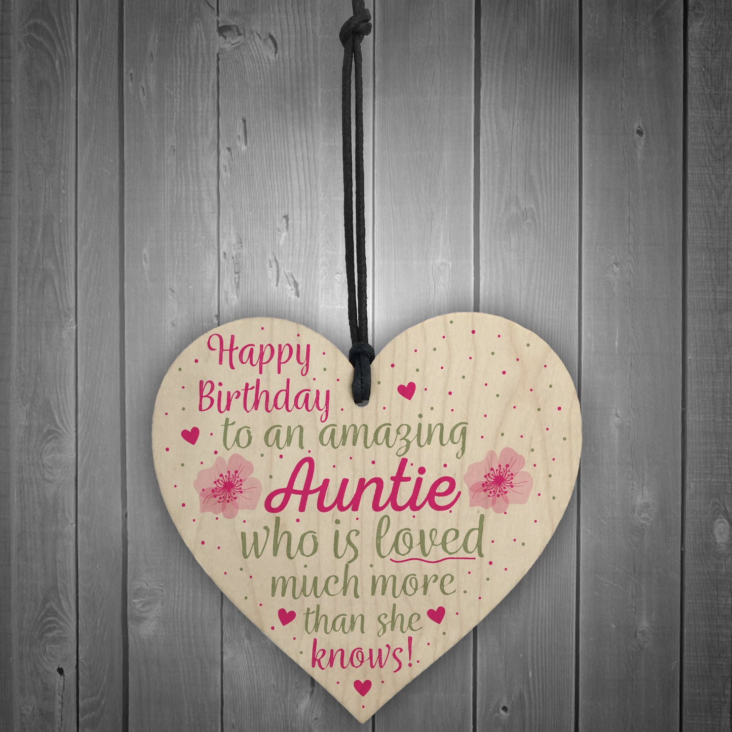 Birthday Gifts For Auntie Thank You Wooden Heart Plaque Sign