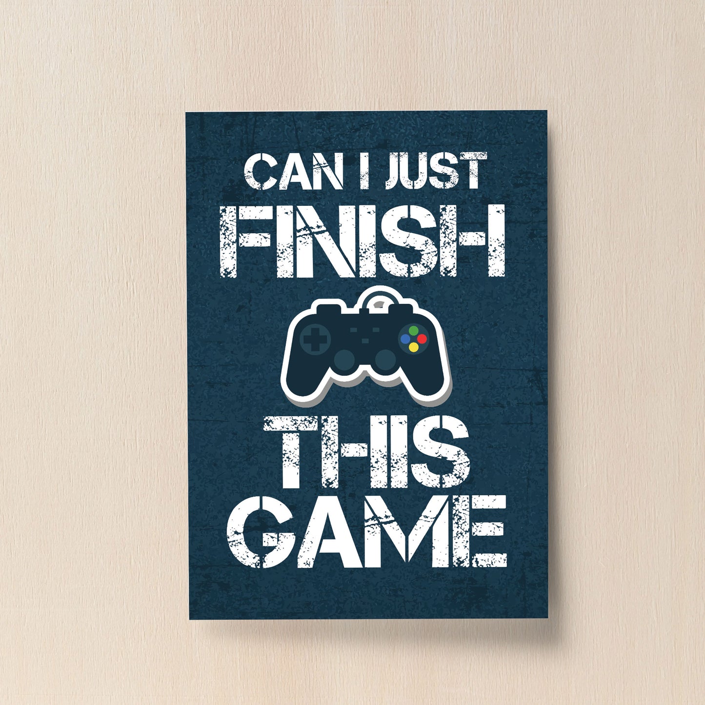 Blue Gaming Print Poster Playstation Inspired Boys Bedroom Sign