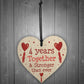 4th Anniversary Gift Wood Heart Perfect Gift For Husband Wife