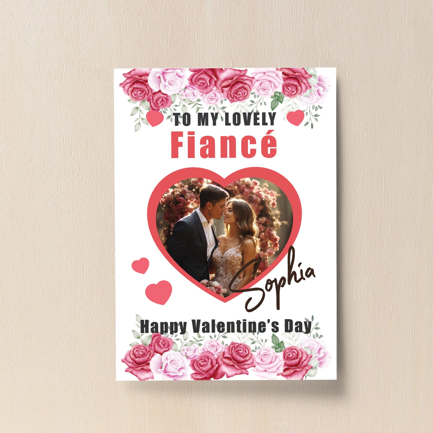 Valentines Day Gift For Fiance Personalised Print With Photo