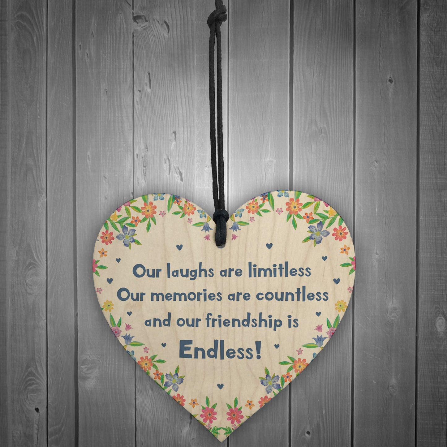 Special Friendship Gift Hanging Wooden Heart Birthday Christmas