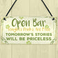 Open Bar Signs Home Garden Bar Plaque Pub Kitchen Man Cave Sign
