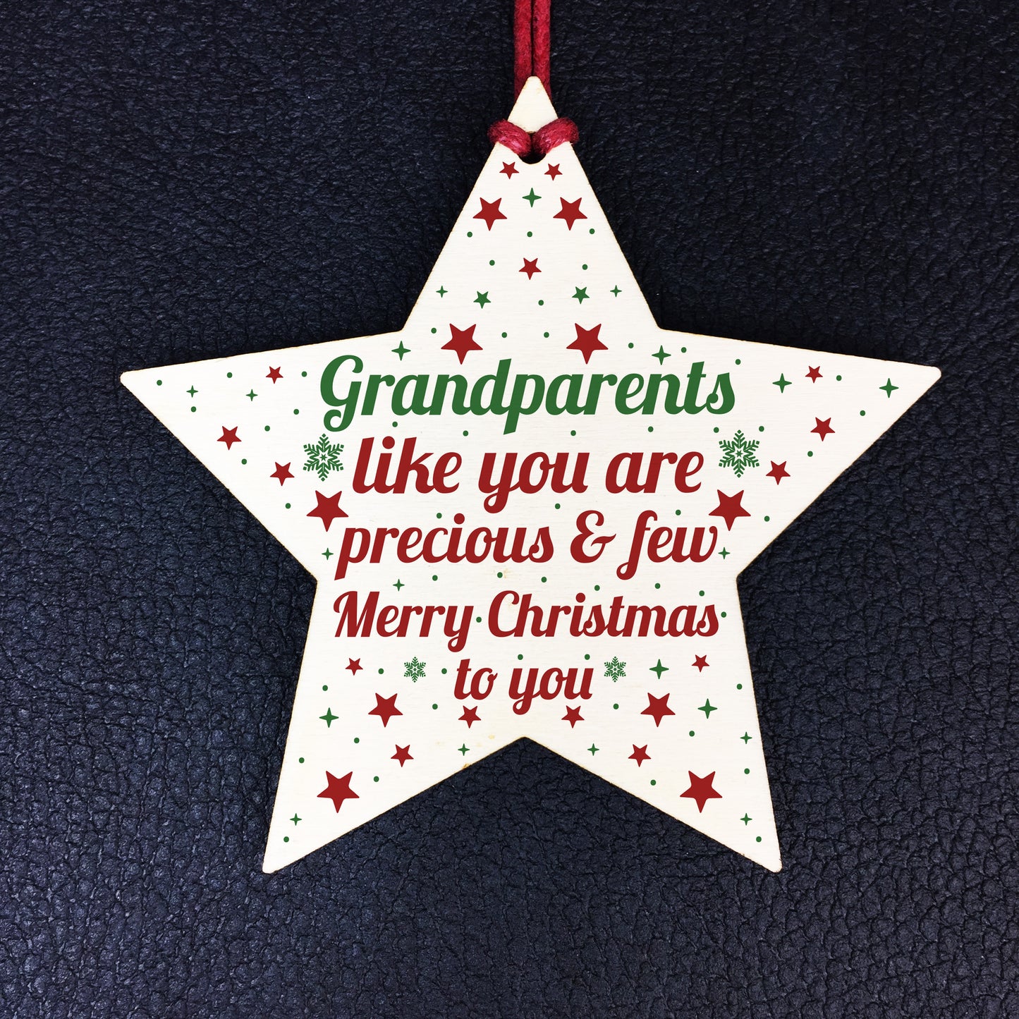 Grandparents Christmas Gifts Wooden Star Tree Bauble Decoration