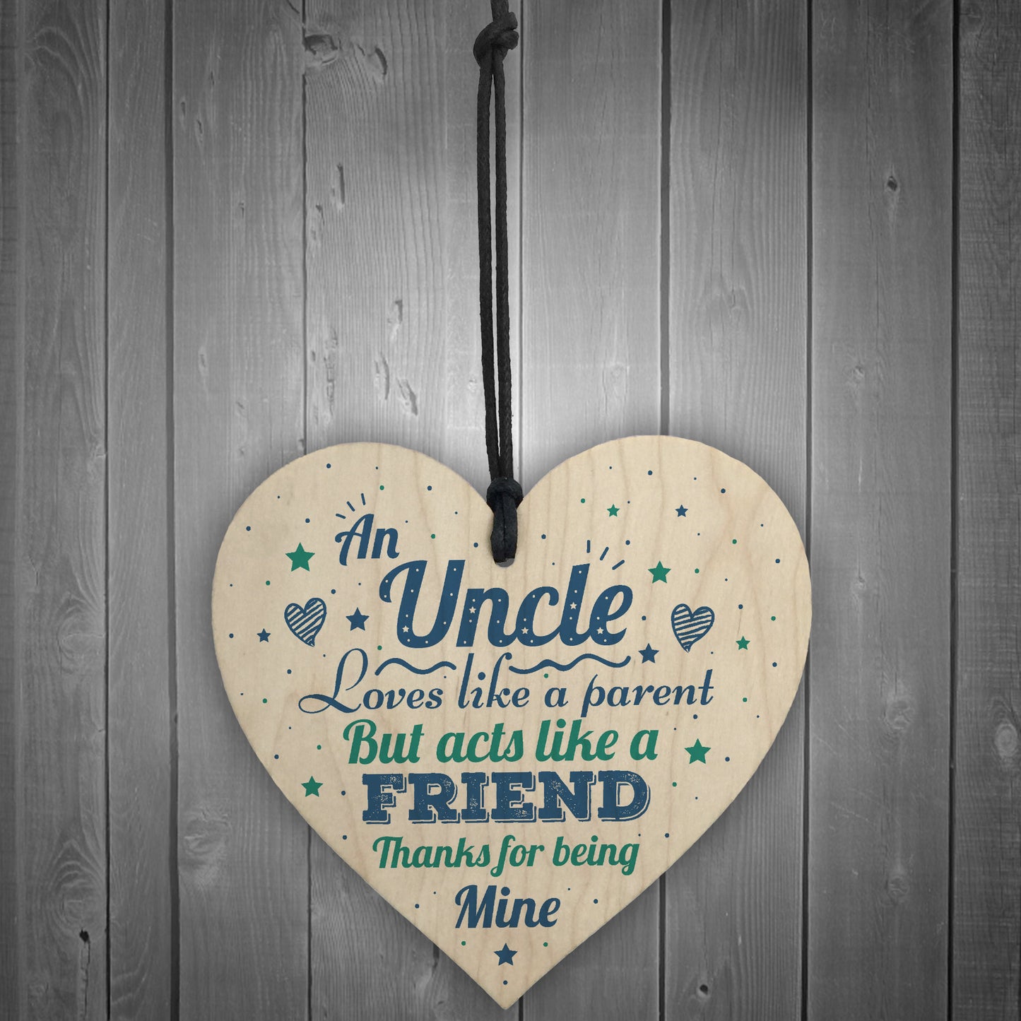 Uncle Gifts Brother Friendship Gift Wooden Heart Sign Birthday