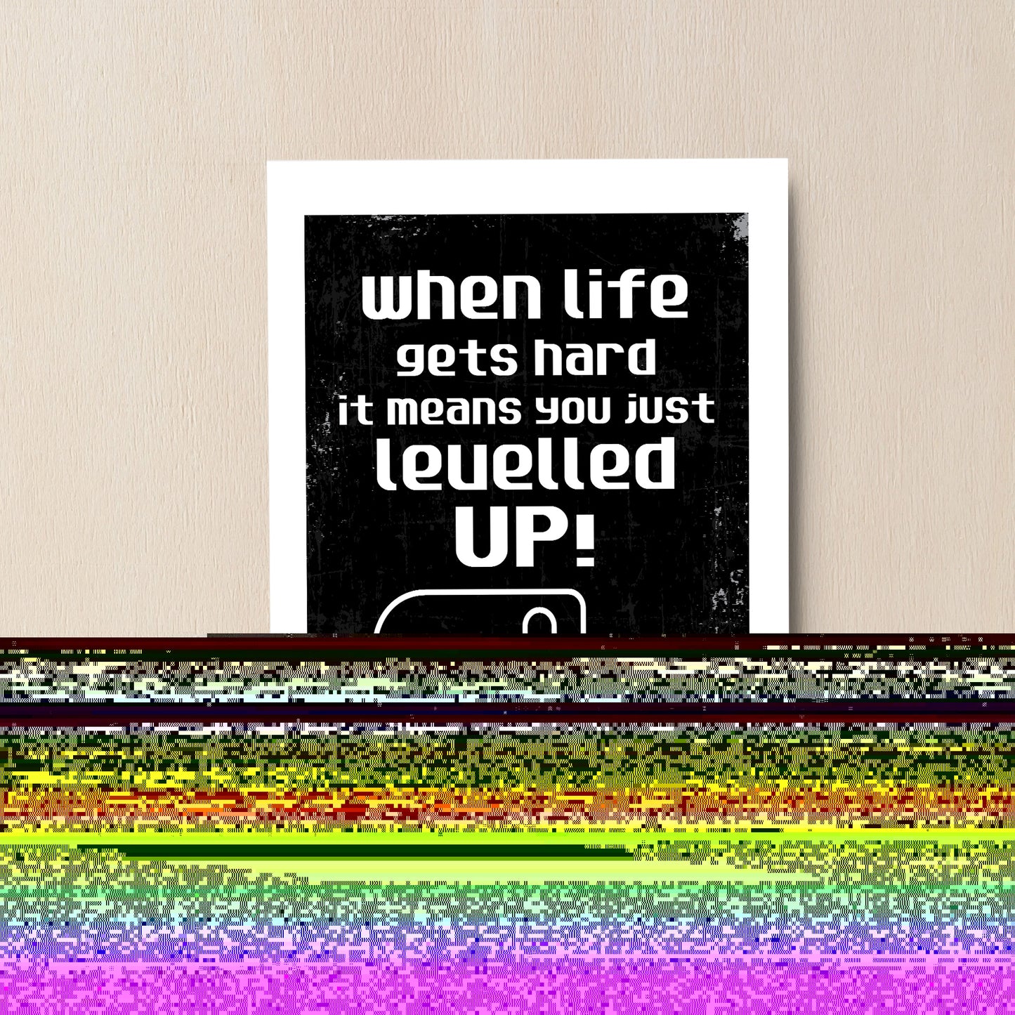 Levelled Up Funny Gaming Sign For Boys Bedroom Man Cave Print