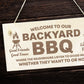 BBQ Welcome Sign Novelty Backyard BBQ Barbecue Garden Sign