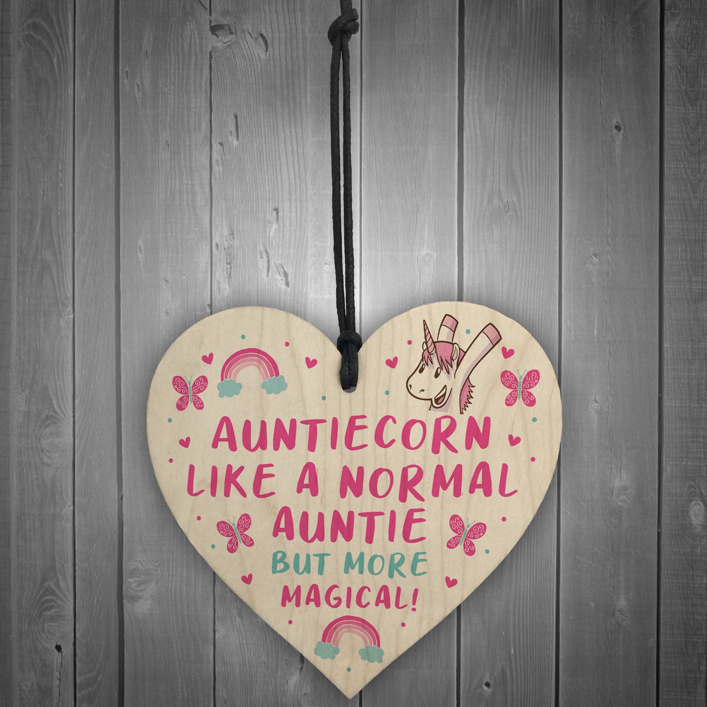 Novelty Auntie Gift Wood Heart Birthday Christmas Gift For Her
