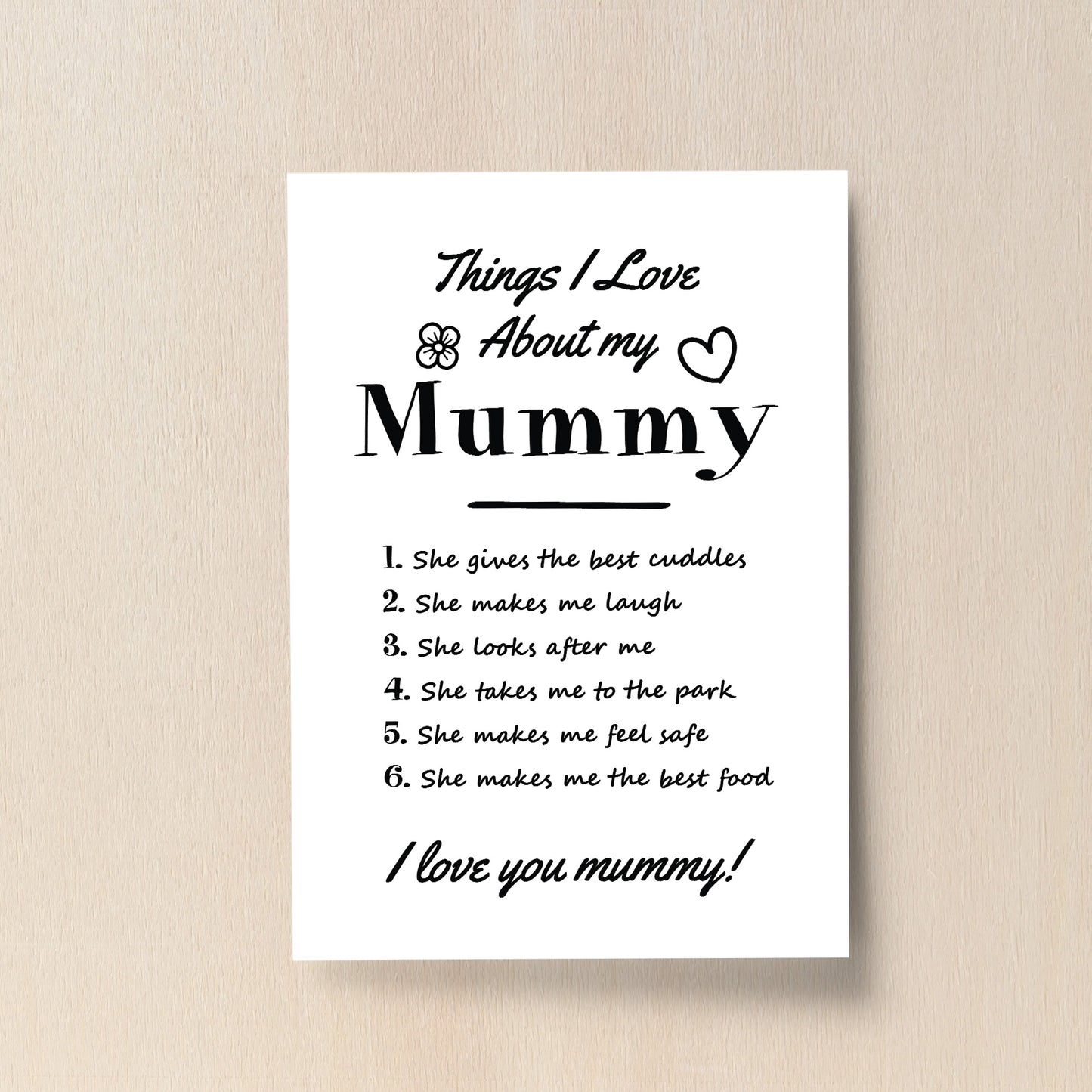 Mummy Wall Print Gift From Daughter Son Christmas Birthday Gifts