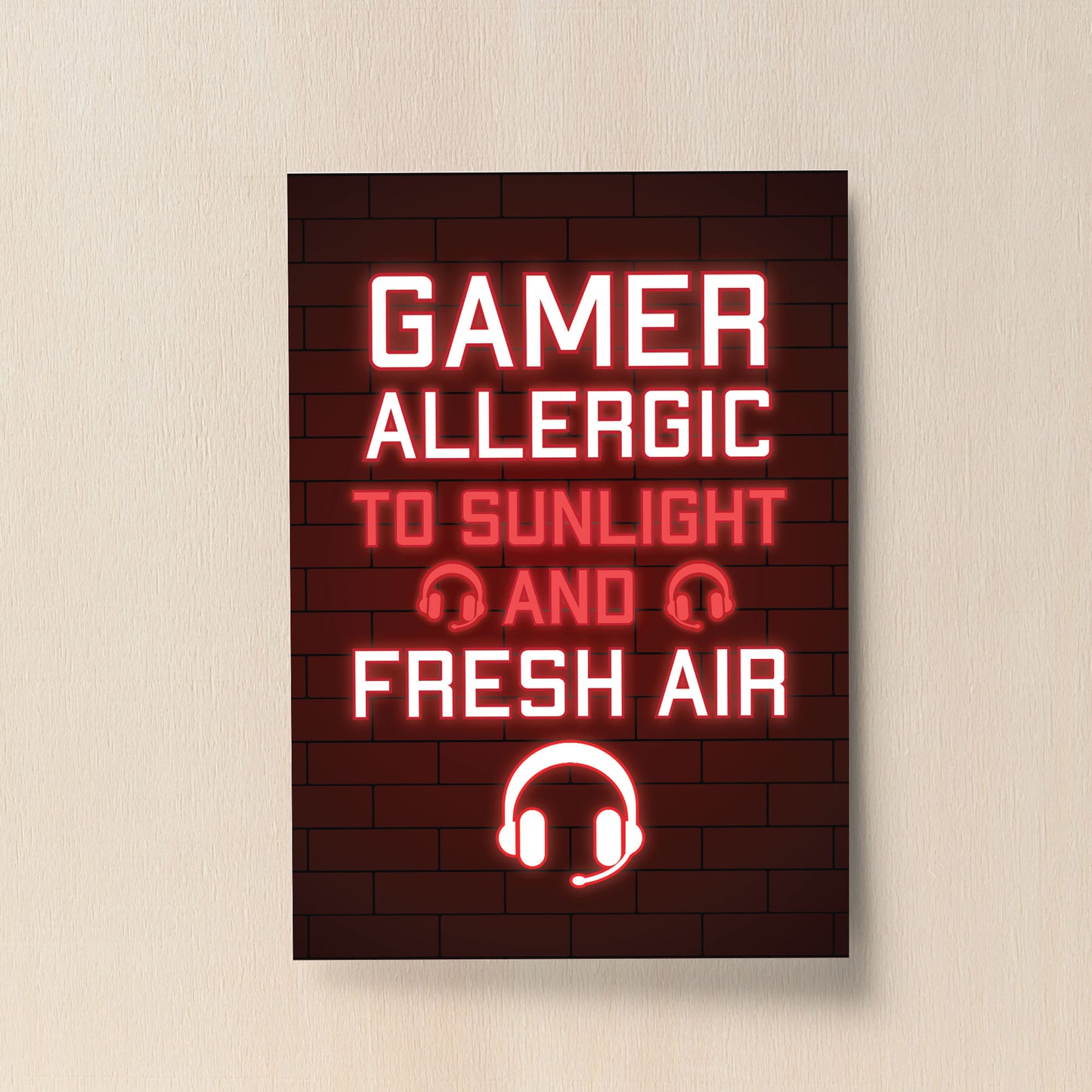 FUNNY Gaming Print Neon Boys Bedroom Man Cave Sign Gamer Gift