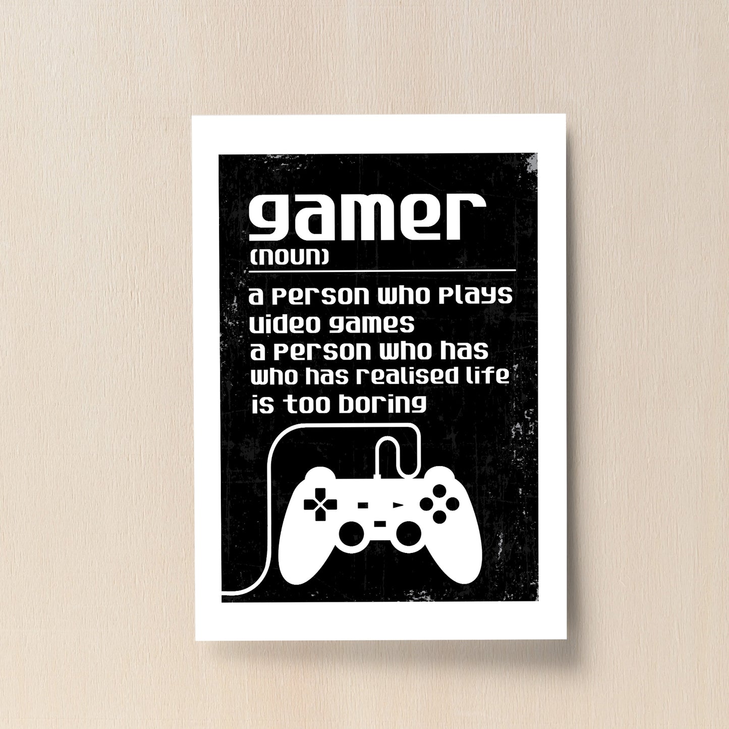 Gamer Gift Funny Gamer Sign Boy Bedroom Decor Retro Gaming Print