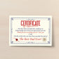 Funny Unusual Gift For Dad Certificate Fathers Day Birthday Gift