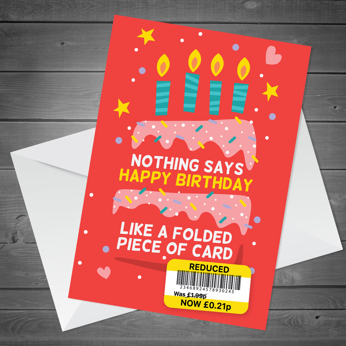 Funny Birthday Card Joke Reduced Bithday Celebration Greetings