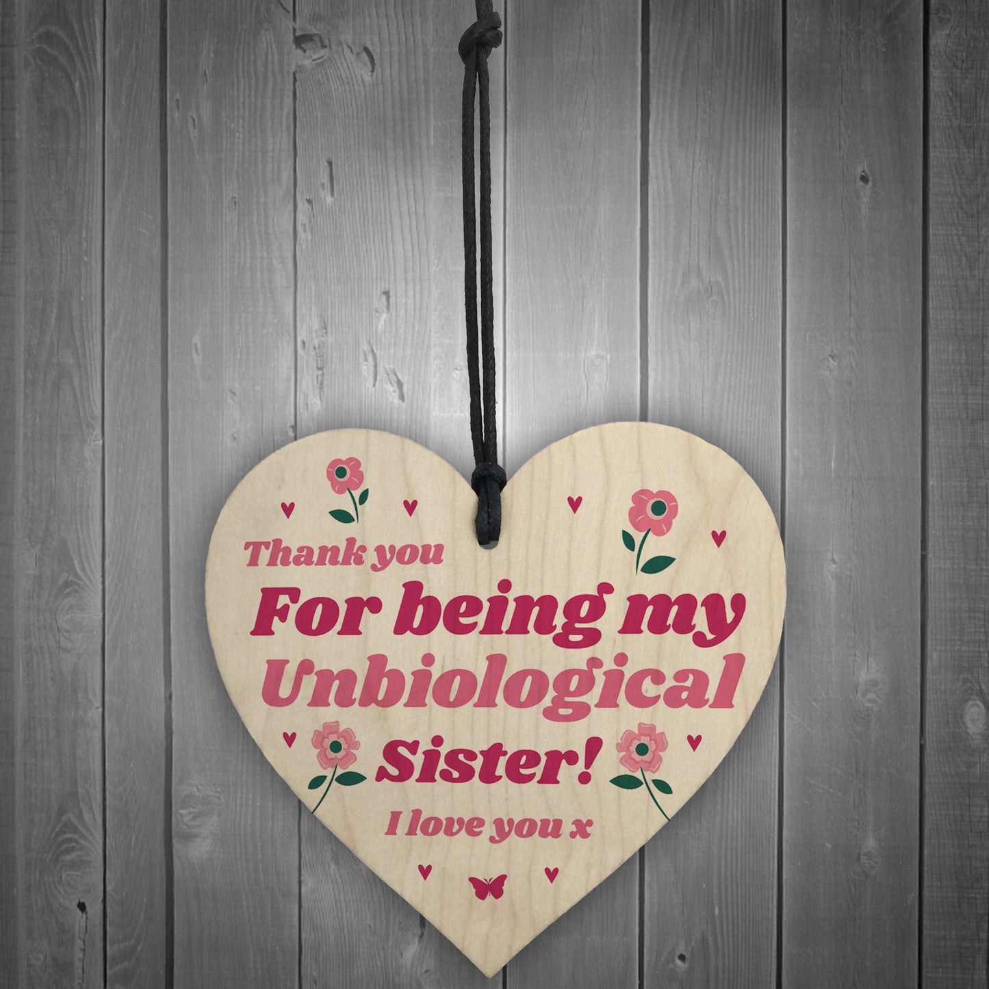 Best Friend Plaque Hanging Wooden Heart Unbiological Sister Gift