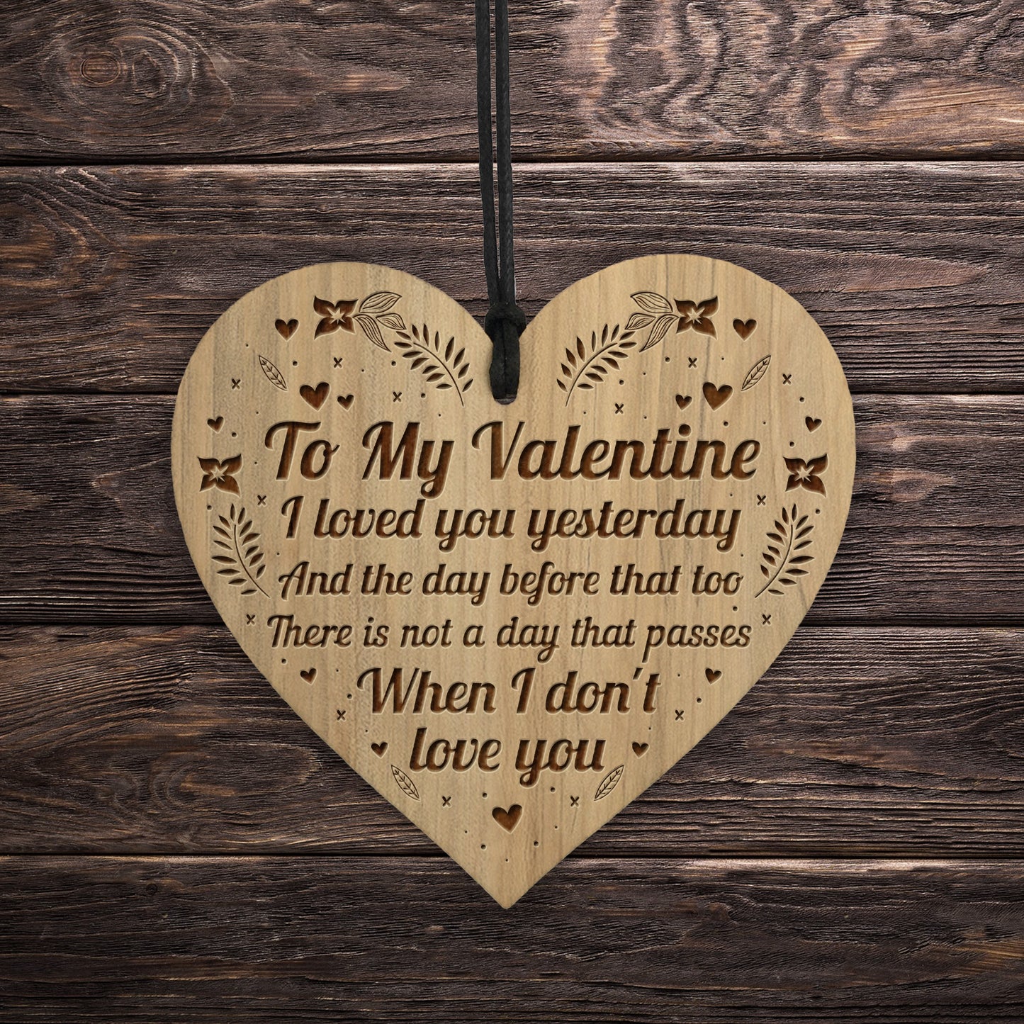 My Valentine Engraved Heart Valentines Gift For Him Her Card