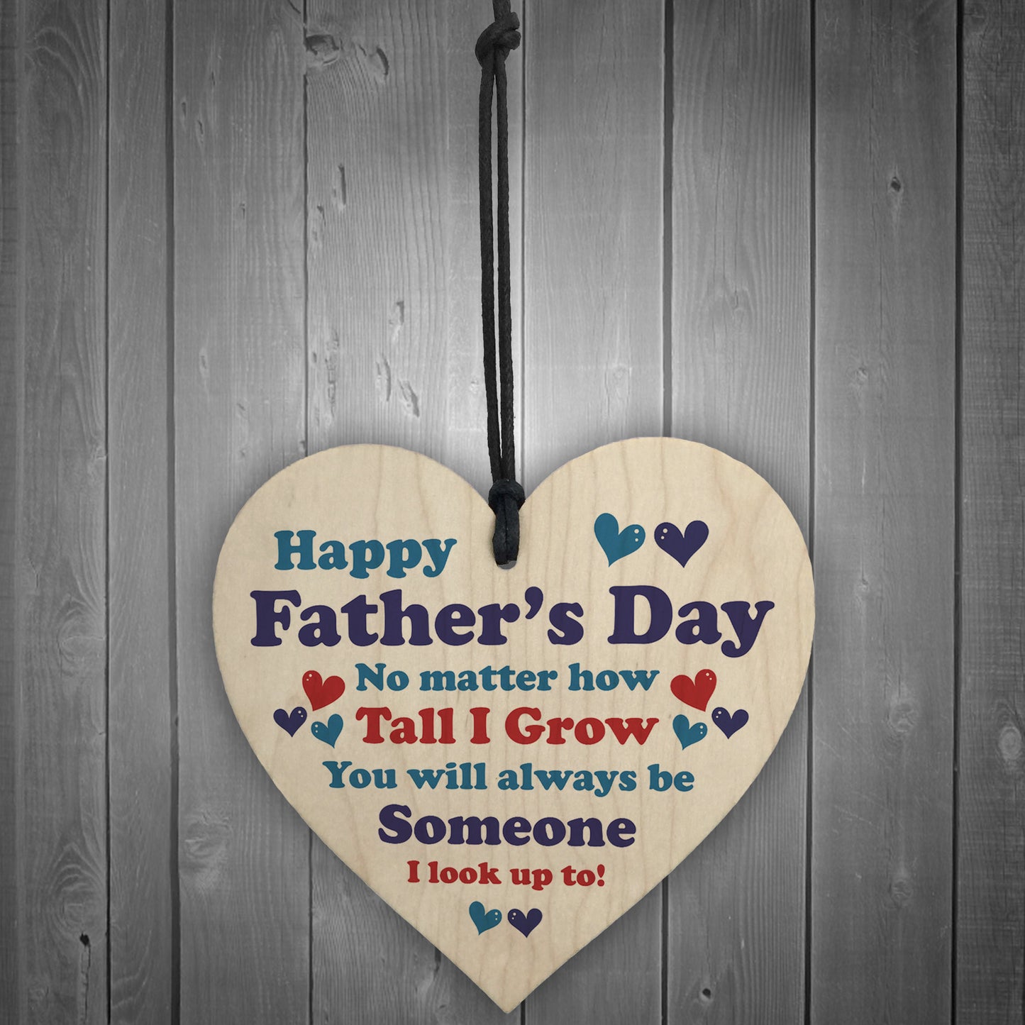 Fathers Day Plaque Wood Heart Dad Gift From Daughter Son