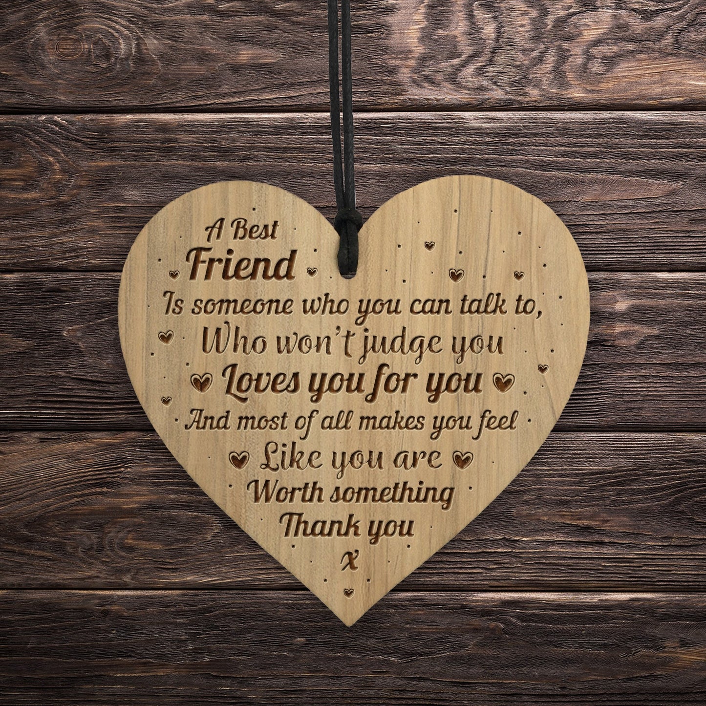 Thank You Best Friend Gift Engraved Heart Birthday Christmas