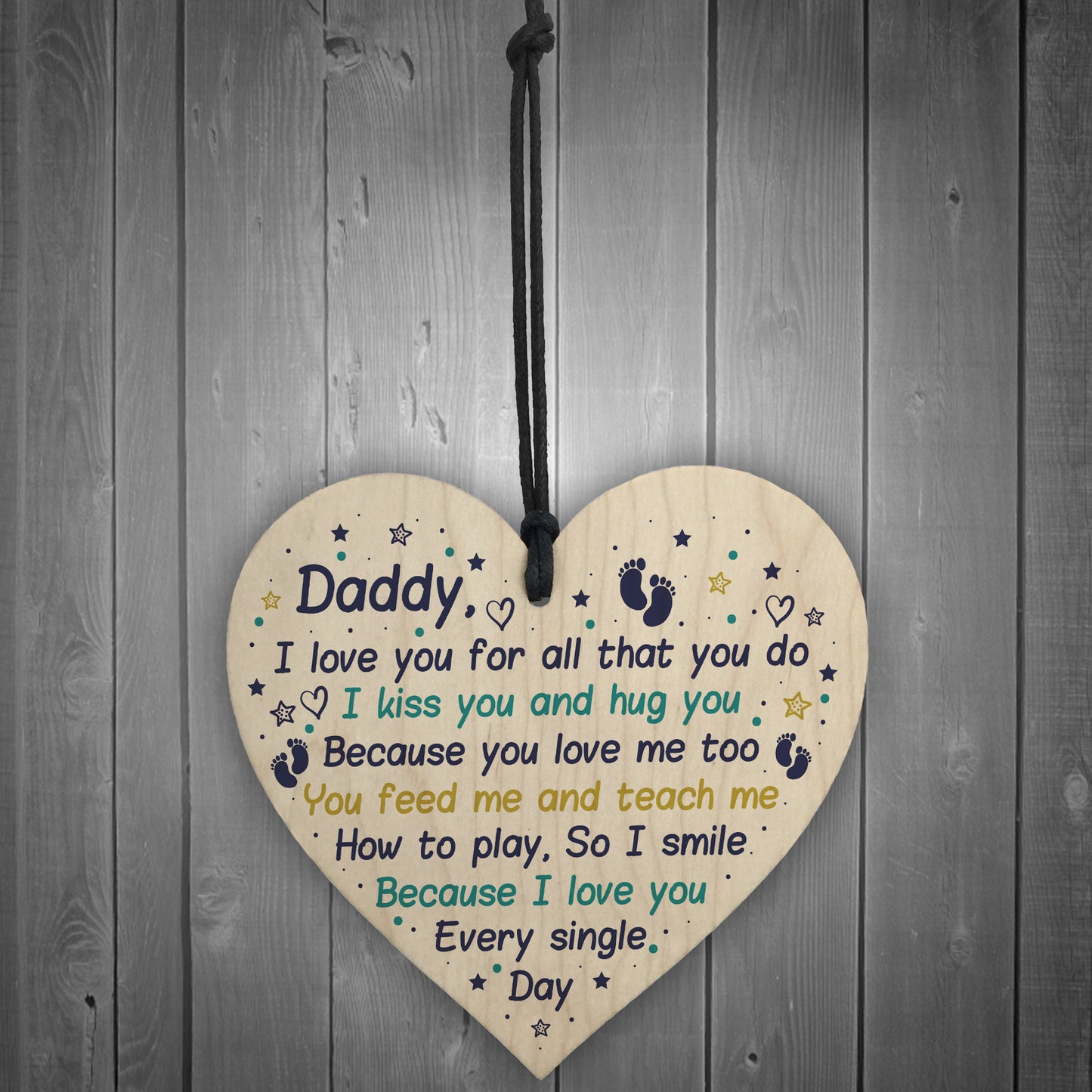 Dad Birthday Christmas Daddy To Be Wooden Heart From Bump Baby