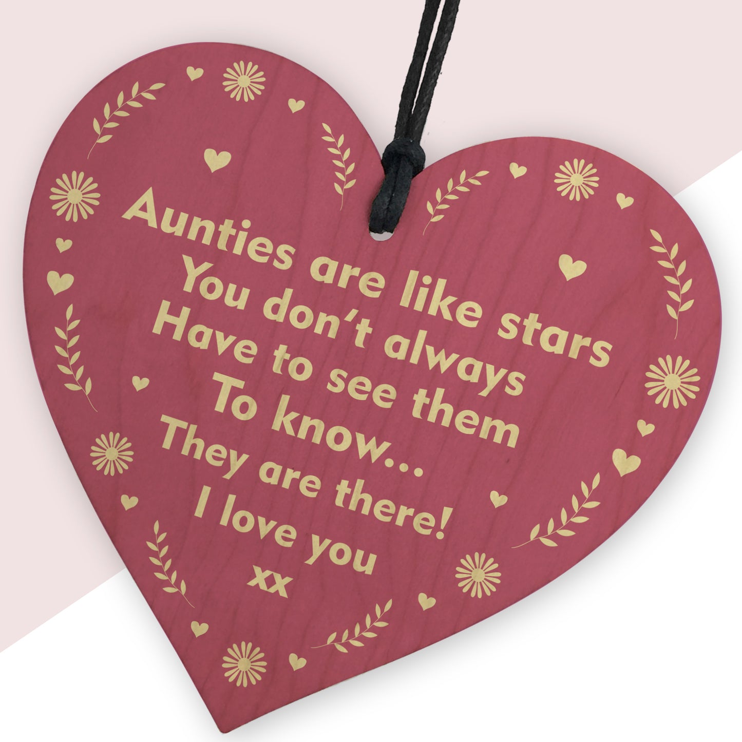 Auntie Gifts From Niece Nephew Wooden Hanging Heart Gift
