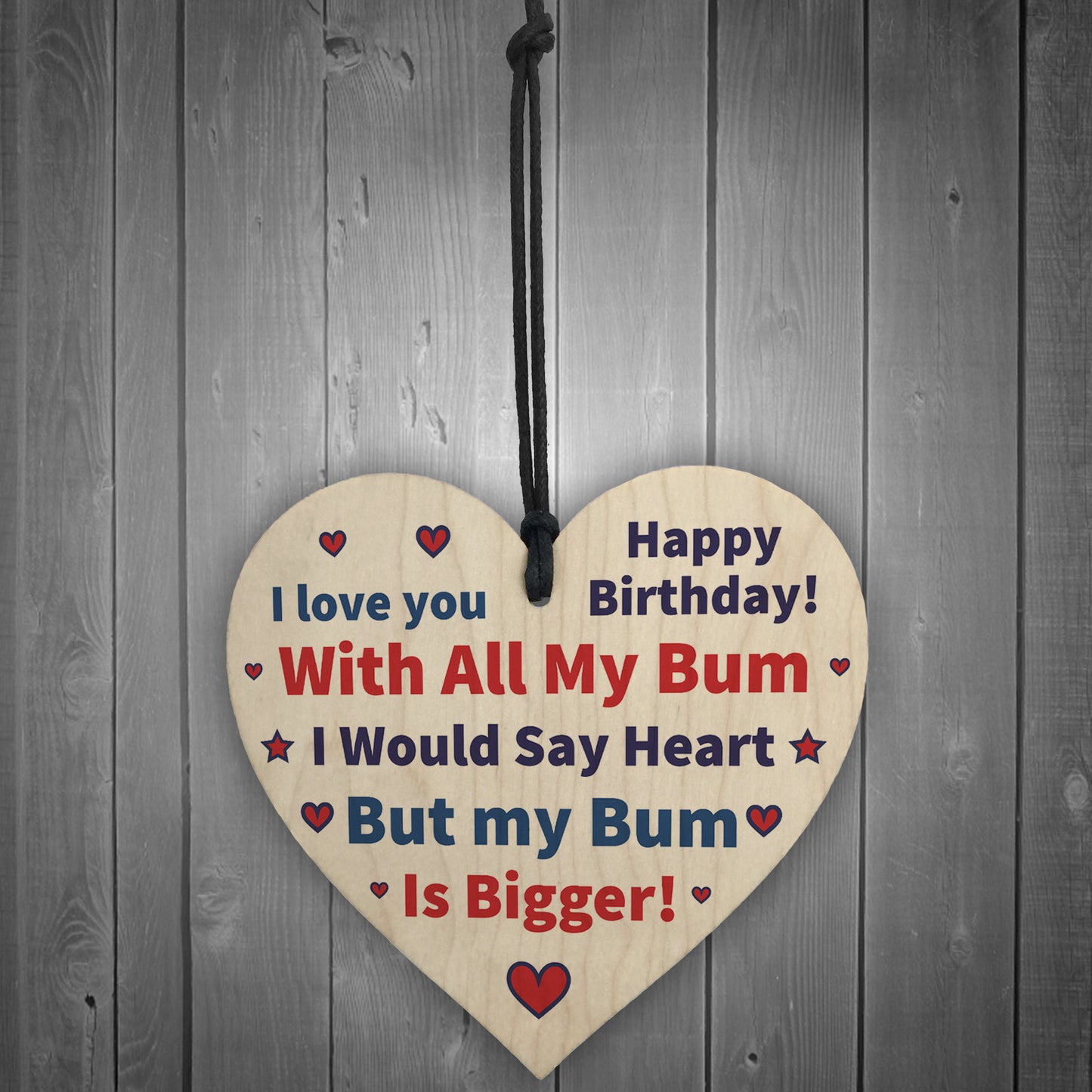 Birthday Gift For Boyfriend Husband Rude Wood Heart Gift For Him