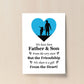 Father And Son Fathers Day Print Birthday Gift For Dad Son A4