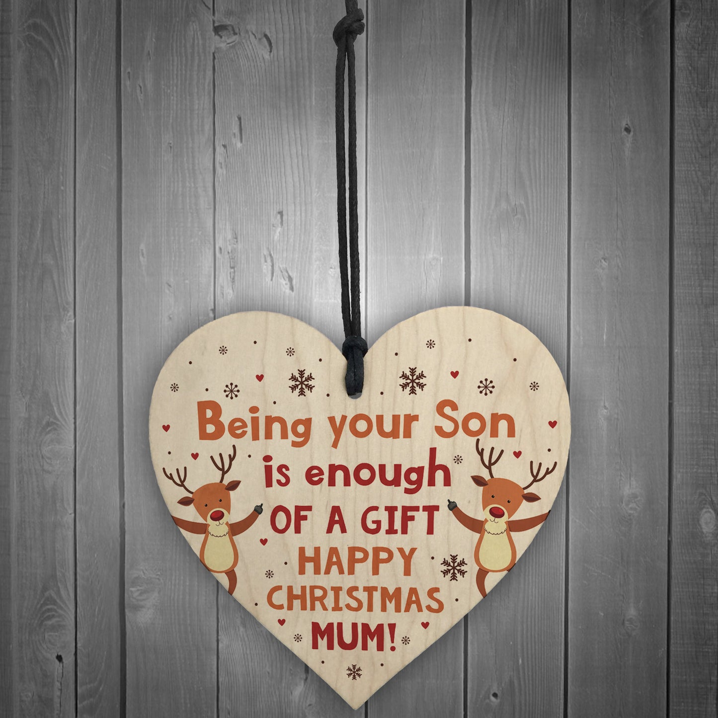 Funny Christmas Gift For Mum From Son Wood Heart Funny Mum Card