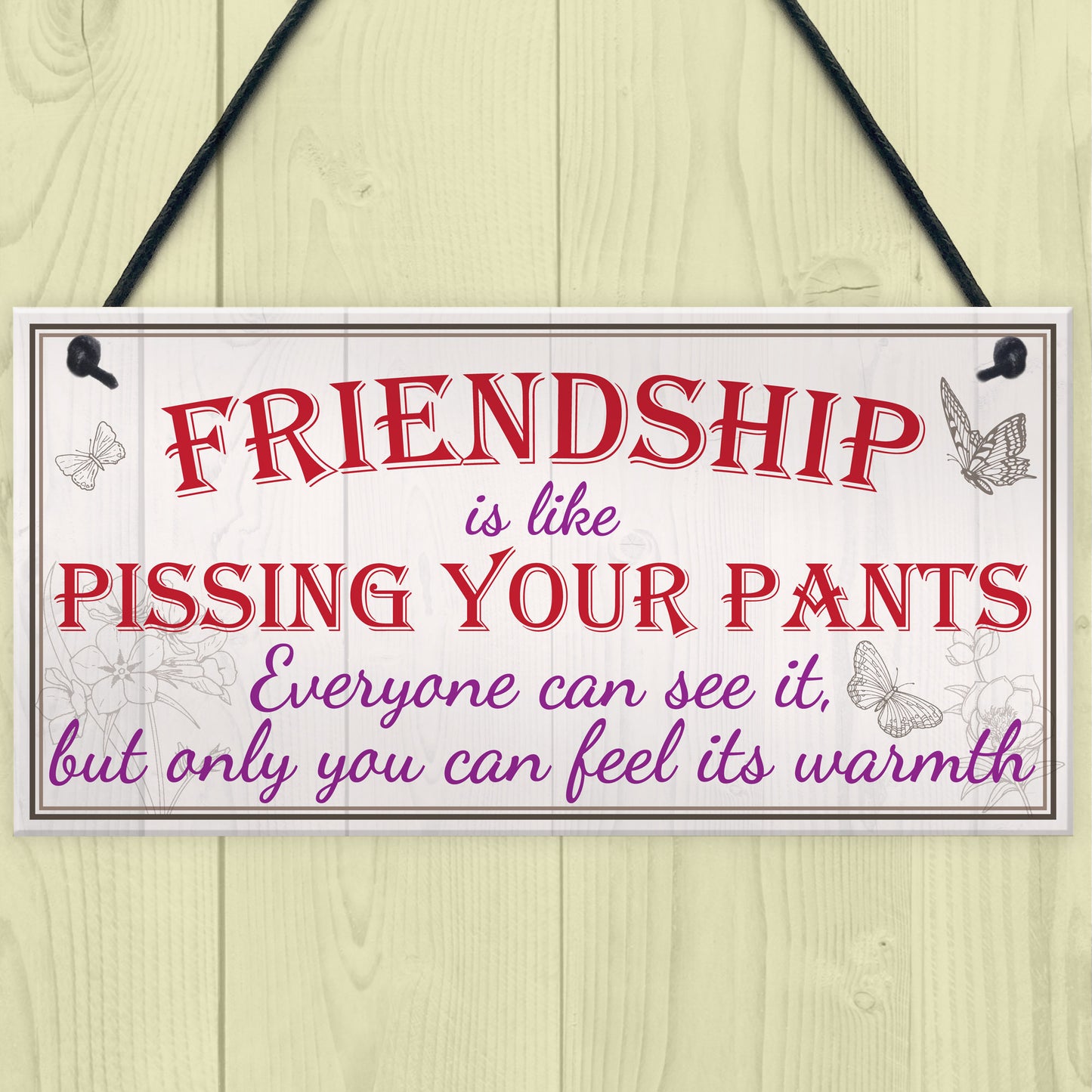 Friendship Pants Best Friend Gift Thank You Funny Hanging Plaque