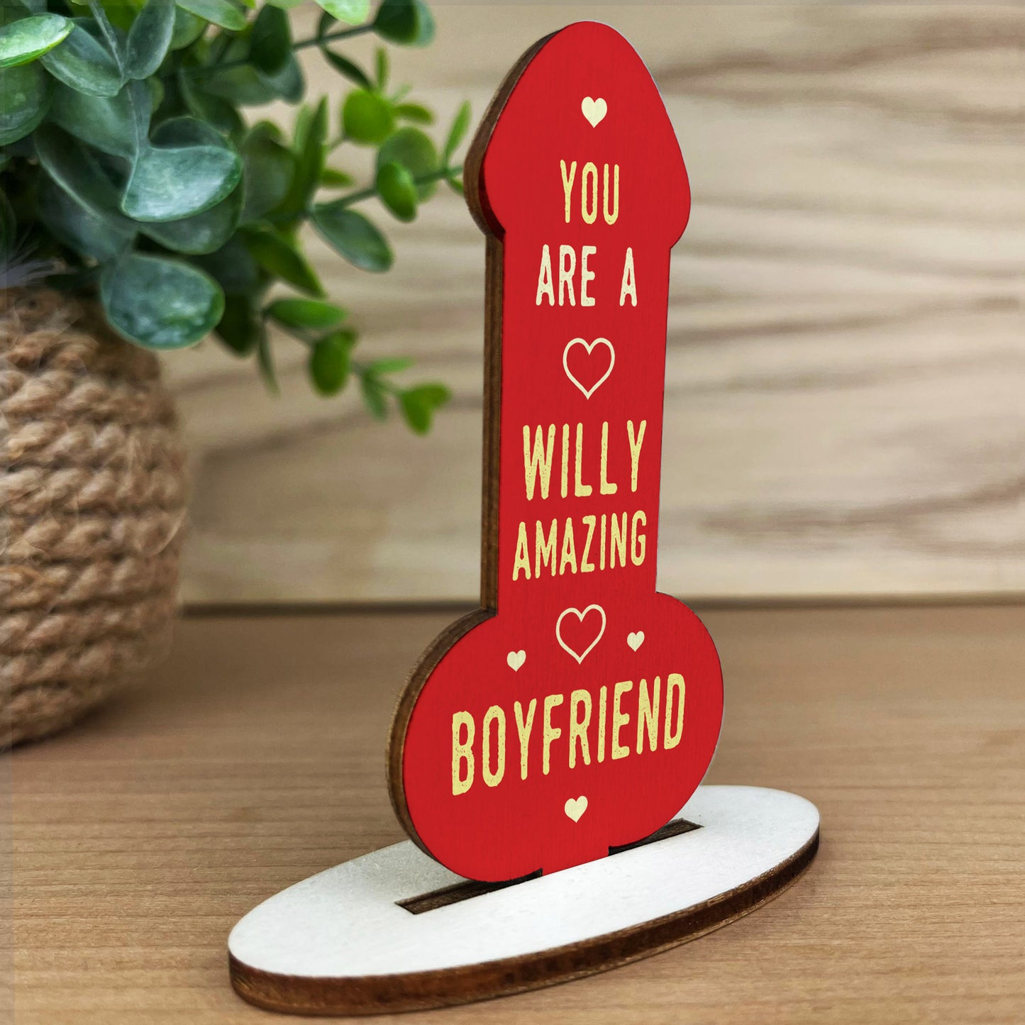 Valentines Gift For Him Partner Boyfriend Wood Plaque Thank You
