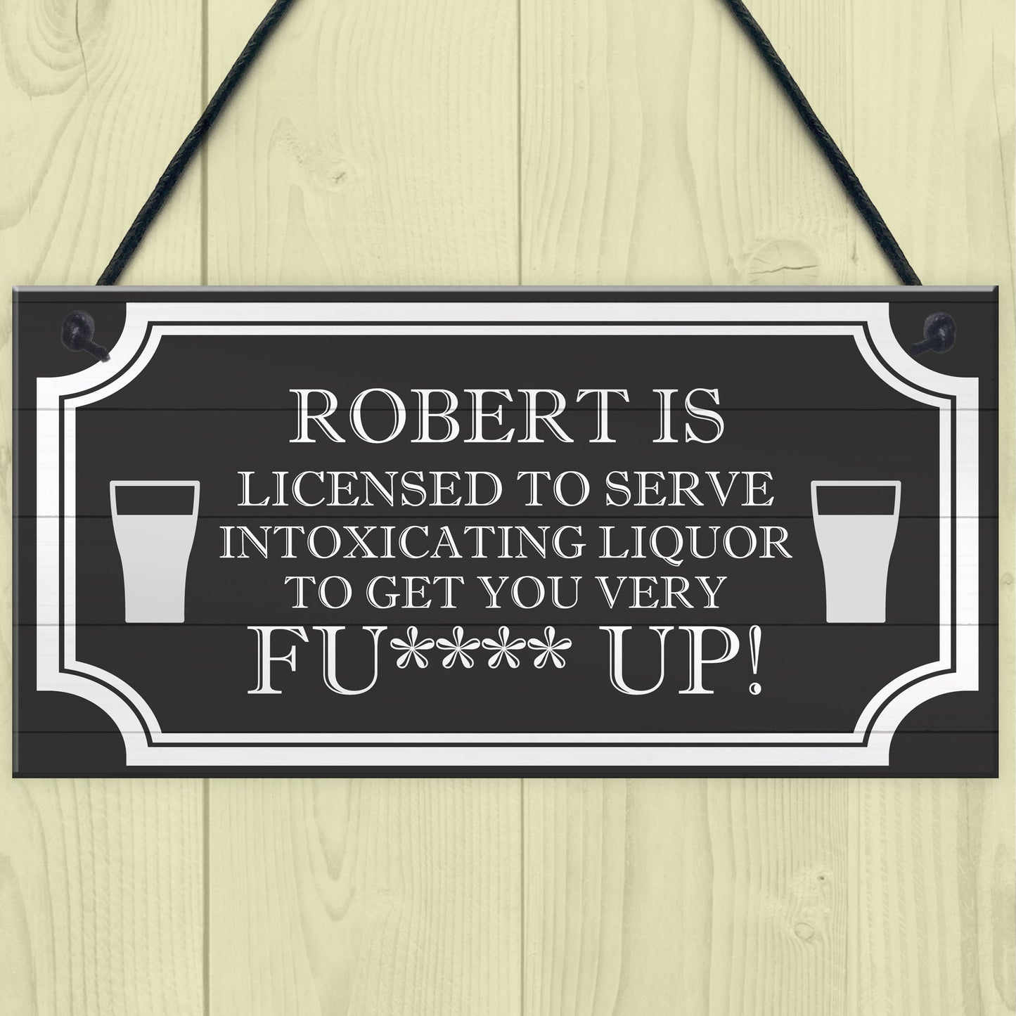 Funny Rude Home Bar Sign Personalised Man Cave Pub Bar Hanging