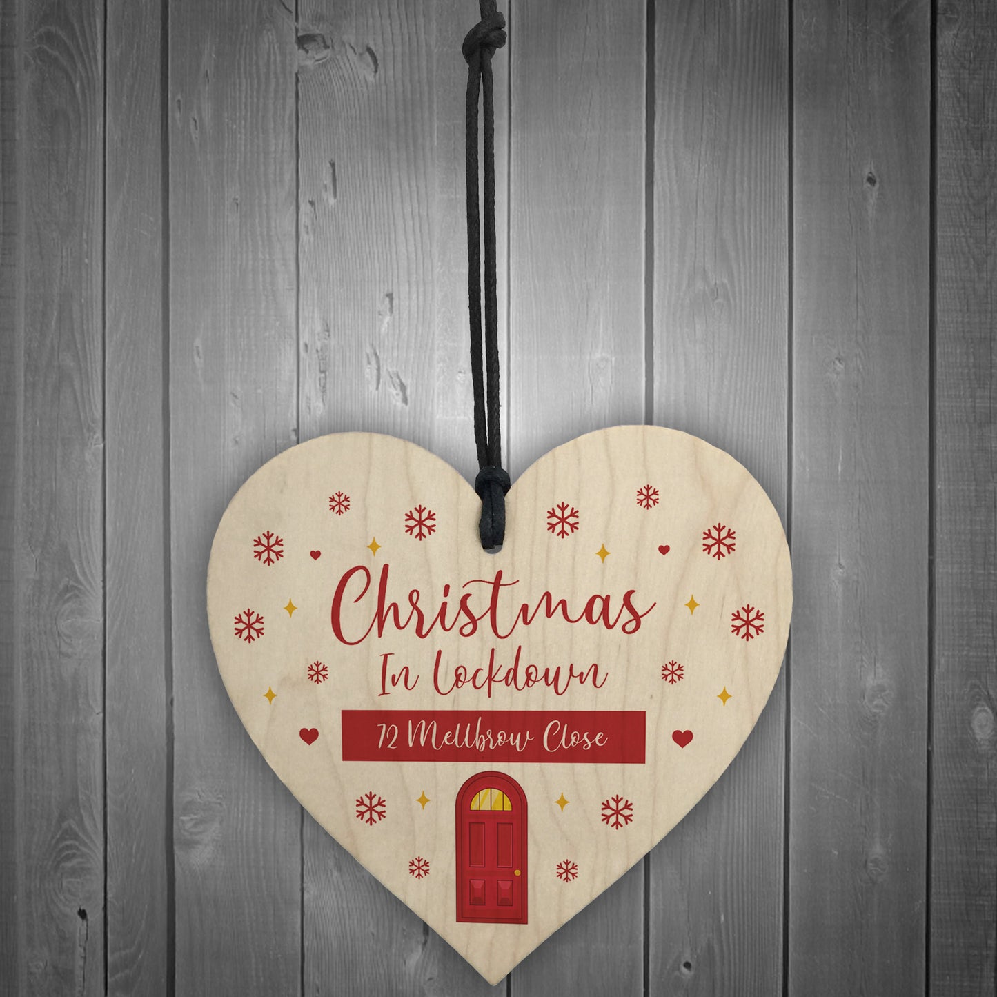 New Home Gift Wood Bauble Christmas Tree Decoration Lockdown