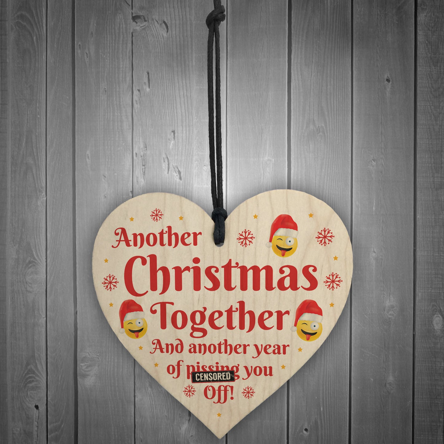 Funny Christmas Gift For Boyfriend Girlfriend Wood Heart Novelty