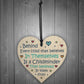 Wood Hanging Heart Thank You Gift for Childminder Teacher Friend