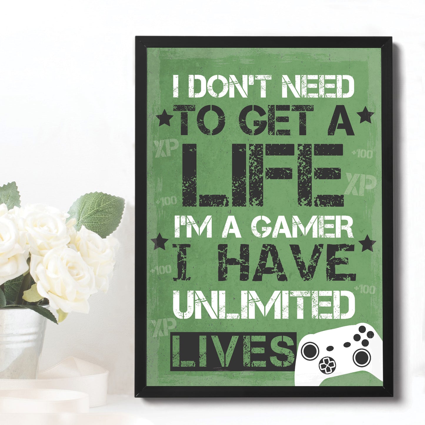 Games Room Decor Gaming Print Framed Gamer Gift For Boys