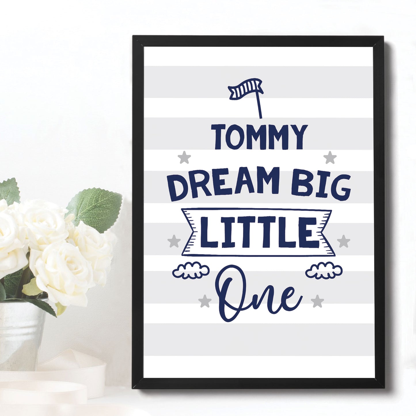 PERSONALISED Dream Big Nursery Art Prints Pictures For Baby Boys