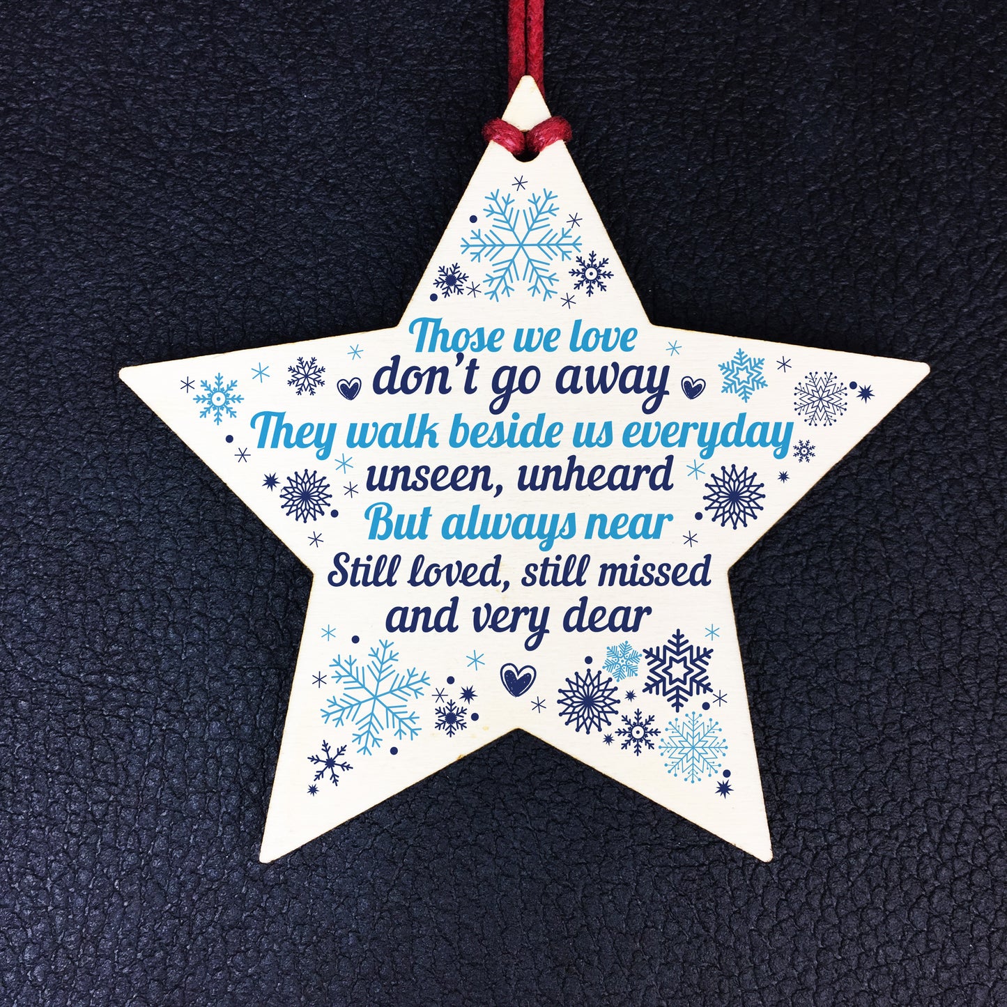 Wood Star Christmas Memorial Tree Decoration Ornament Mum Dad