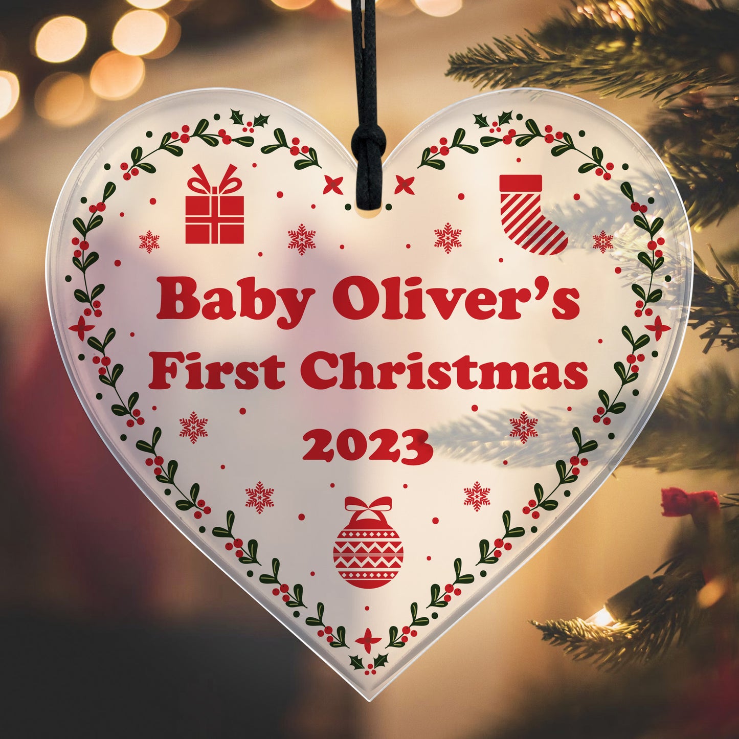Babys 1st Christmas Decoration Personalised Christmas Ornament