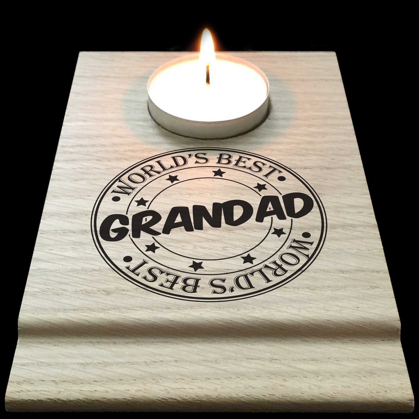 Worlds Best Grandad Candle Gift Set Tea Light Holder