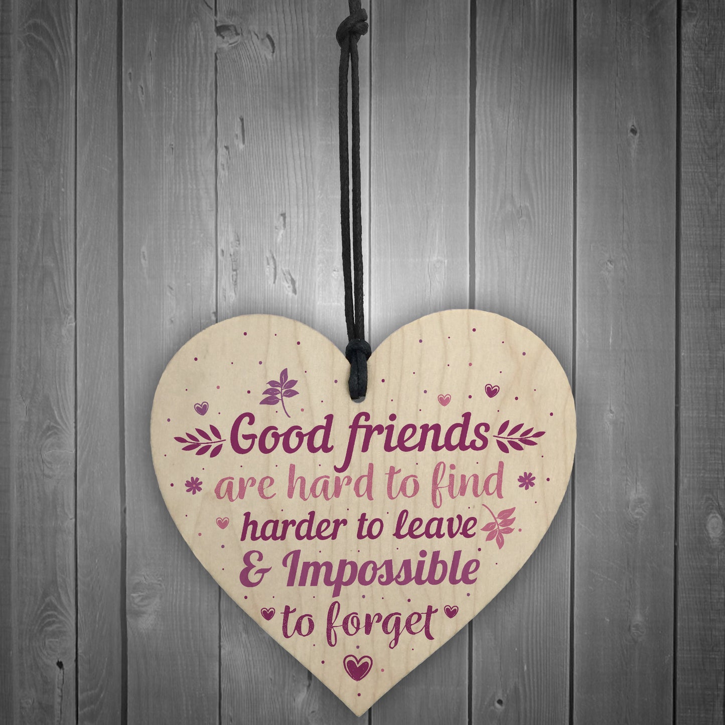 Best Friends Friendship Gift Handmade Wood Heart Plaque Keepsake